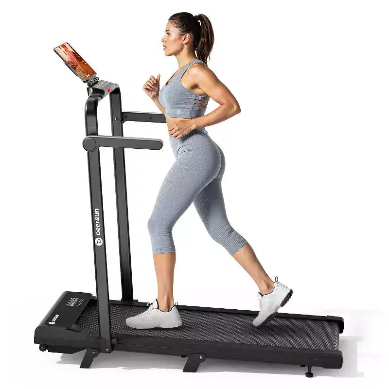 Tapis roulant pieghevole DeerRun A6 Plus 2026 nuovo slim 2 in 1 con inclinazione del 5%, Bluetooth e telecomando, 136 kg