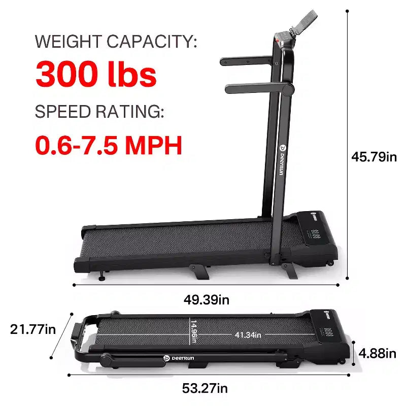 Tapis roulant pieghevole DeerRun A6 Plus 2026 nuovo slim 2 in 1 con inclinazione del 5%, Bluetooth e telecomando, 136 kg
