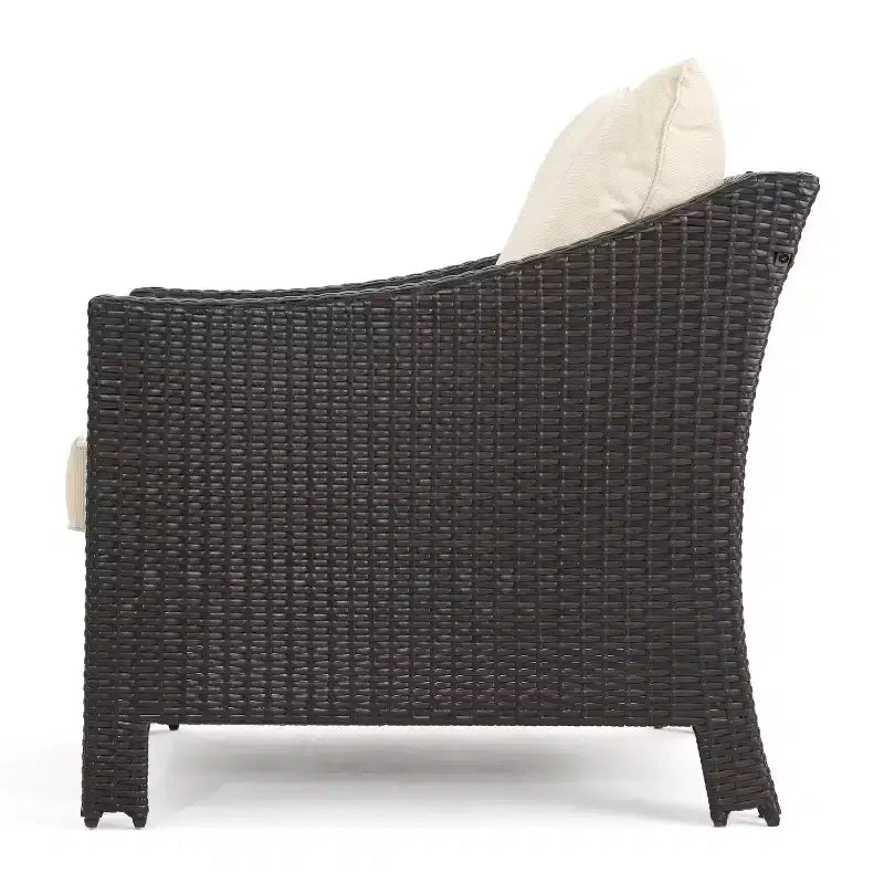 GDFStudio Vincent Outdoor Wicker Club Chairs with Cushions (Set of 2)