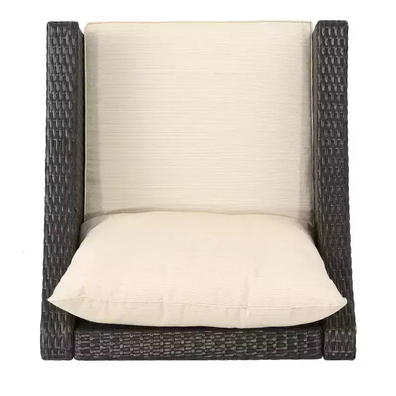 GDFStudio Vincent Outdoor Wicker Club Chairs with Cushions (Set of 2)