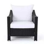 GDFStudio Vincent Outdoor Wicker Club Chairs with Cushions (Set of 2)