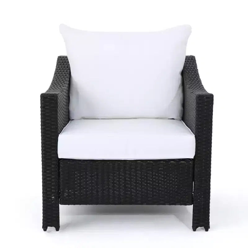 GDFStudio Vincent Outdoor Wicker Club Chairs with Cushions (Set of 2)