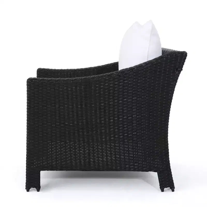 GDFStudio Vincent Outdoor Wicker Club Chairs with Cushions (Set of 2)