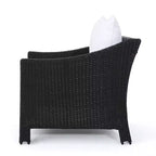 GDFStudio Vincent Outdoor Wicker Club Chairs with Cushions (Set of 2)