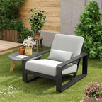 Christopher Knight Home Adrian Outdoor Aluminum Club Chair with Lumbar Pillow, Beige/Silver