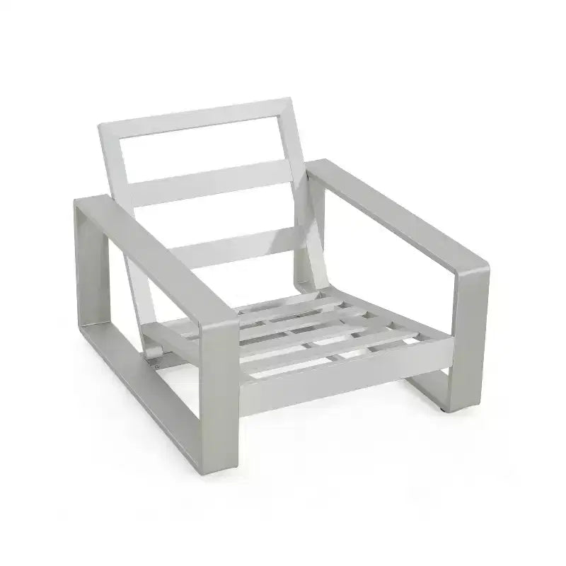 Christopher Knight Home Adrian Outdoor Aluminum Club Chair with Lumbar Pillow, Beige/Silver