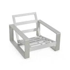 Christopher Knight Home Adrian Outdoor Aluminum Club Chair with Lumbar Pillow, Beige/Silver