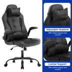 BestMassage Gaming Chair Office Chair Computer Desk Chair with Lumbar Support and Adjustable Headrest and PU Leather Gamer Chair for Adults