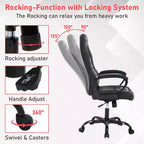 BestMassage Sedia da Gaming Sedia da Ufficio con Supporto Lombare Altezza Regolabile Sedia Direzionale in Pelle PU per Donne Uomini Adulti