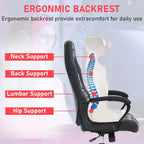 BestMassage Sedia da Gaming Sedia da Ufficio con Supporto Lombare Altezza Regolabile Sedia Direzionale in Pelle PU per Donne Uomini Adulti
