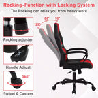 BestMassage Sedia da Gaming Sedia da Ufficio con Supporto Lombare Altezza Regolabile Sedia Direzionale in Pelle PU per Donne Uomini Adulti