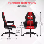 BestMassage Sedia da Gaming Sedia da Ufficio con Supporto Lombare Altezza Regolabile Sedia Direzionale in Pelle PU per Donne Uomini Adulti