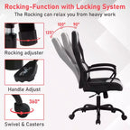 BestMassage Sedia da Gaming Sedia da Ufficio con Supporto Lombare Altezza Regolabile Sedia Direzionale in Pelle PU per Donne Uomini Adulti