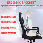 BestMassage Sedia da Gaming Sedia da Ufficio con Supporto Lombare Altezza Regolabile Sedia Direzionale in Pelle PU per Donne Uomini Adulti