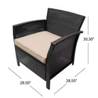 GDFStudio Raina, sedie a sdraio in vimini per esterni con cuscino (set da 2)