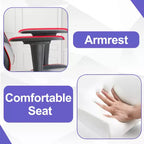 BestMassage Sedia da gaming per computer con supporto lombare e poggiapiedi, design girevole con ruote, sedia da ufficio per casa e gaming