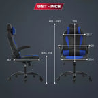 BestMassage Sedia da Gaming Sedia da Scrivania per Computer con Supporto Lombare, Rivestimento e Base Girevole su Rotelle per Giochi su PC e Uso Direzionale