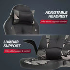 BestMassage Sedia da Gaming Sedia da Scrivania per Computer con Supporto Lombare, Rivestimento e Base Girevole su Rotelle per Giochi su PC e Uso Direzionale