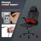 BestMassage Sedia da Gaming Sedia da Scrivania per Computer con Supporto Lombare, Rivestimento e Base Girevole su Rotelle per Giochi su PC e Uso Direzionale