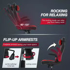 BestMassage Sedia da Gaming Sedia da Scrivania per Computer con Supporto Lombare, Rivestimento e Base Girevole su Rotelle per Giochi su PC e Uso Direzionale