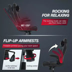 BestMassage Sedia da Gaming Sedia da Scrivania per Computer con Supporto Lombare, Rivestimento e Base Girevole su Rotelle per Giochi su PC e Uso Direzionale