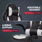 BestMassage Sedia da Gaming Sedia da Scrivania per Computer con Supporto Lombare, Rivestimento e Base Girevole su Rotelle per Giochi su PC e Uso Direzionale