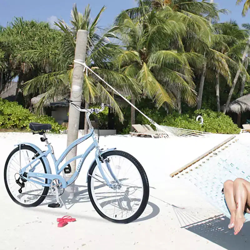 26 Inch Cruiser Bike, 7 Speed Multiple Colors Men's Women's Beach Cruiser Bike with Front and Rear V-brakes