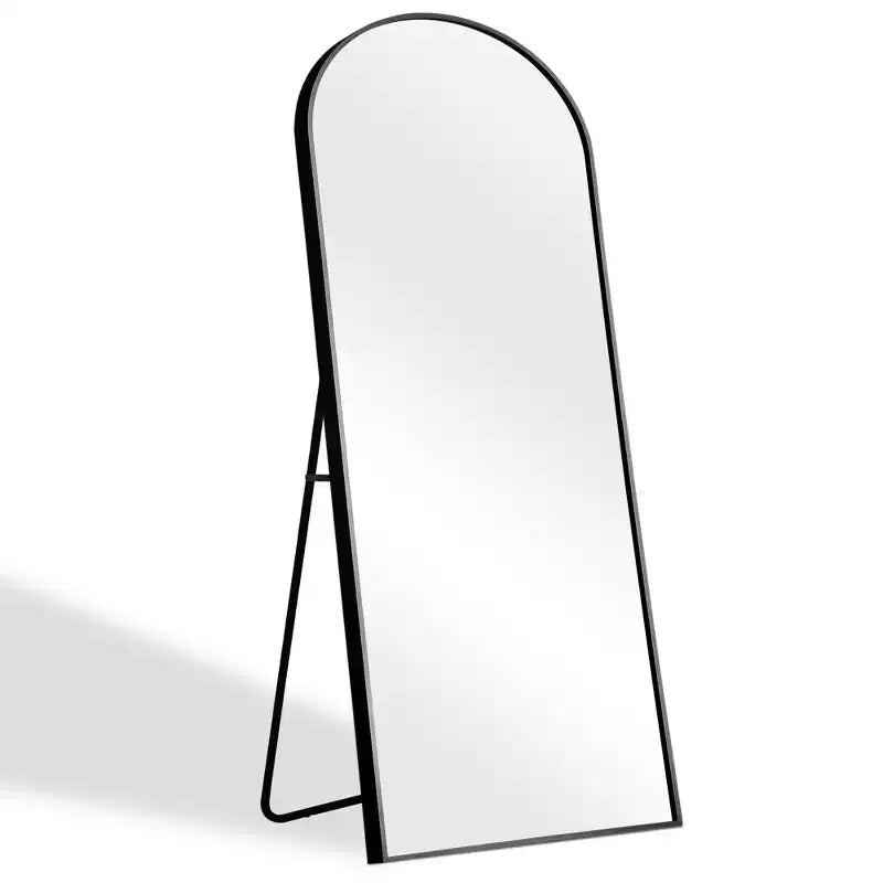 Aluminum Alloy Thin-Frame Full-Length Mirror with Right-Angled Arch Design