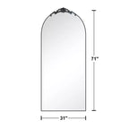 Aluminum Alloy Thin-Frame Full-Length Mirror with Right-Angled Arch Design