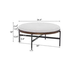 Christopher Knight Home Crestholm Pouf Rotondo Moderno Imbottito con Gambe in Ferro