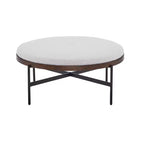 Christopher Knight Home Crestholm Pouf Rotondo Moderno Imbottito con Gambe in Ferro