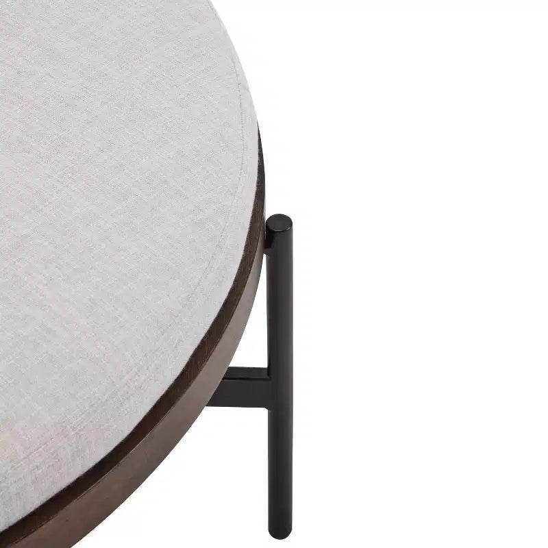 Christopher Knight Home Crestholm Pouf Rotondo Moderno Imbottito con Gambe in Ferro