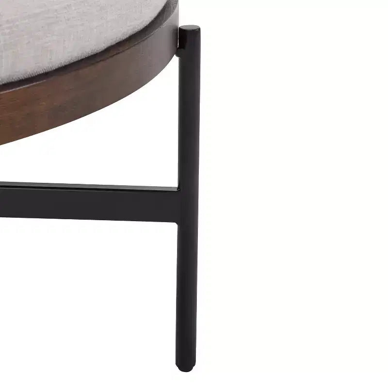 Christopher Knight Home Crestholm Pouf Rotondo Moderno Imbottito con Gambe in Ferro