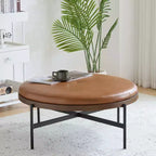 Christopher Knight Home Crestholm Pouf Rotondo Moderno Imbottito con Gambe in Ferro