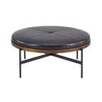 Christopher Knight Home Crestholm Pouf Rotondo Moderno Imbottito con Gambe in Ferro