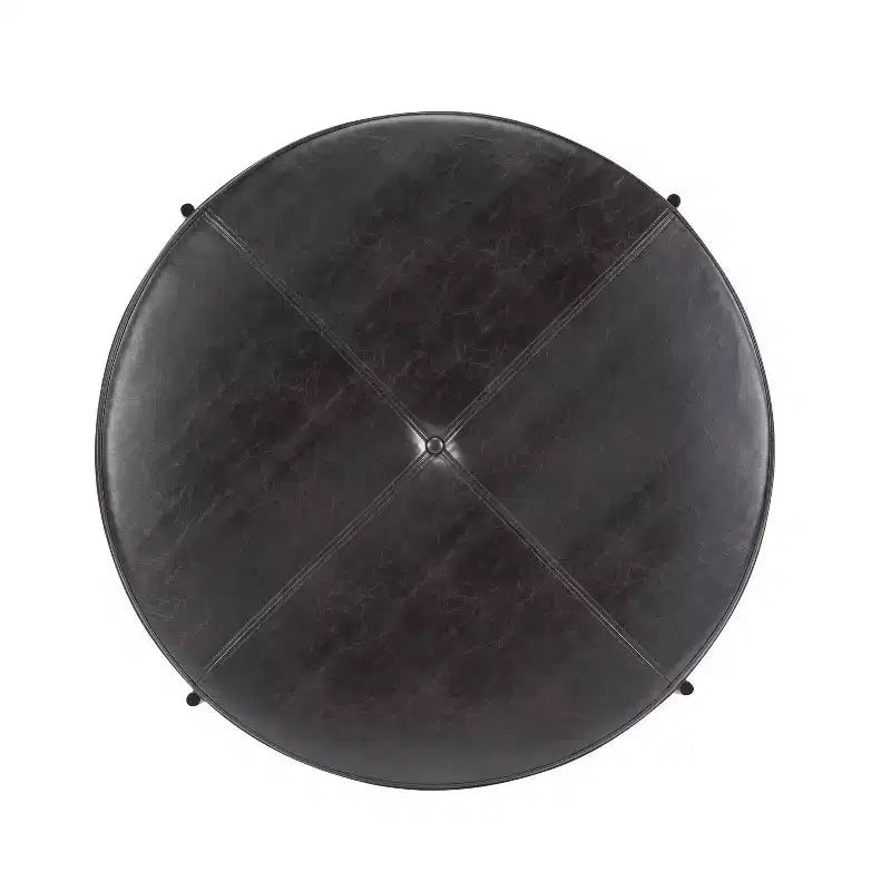 Christopher Knight Home Crestholm Pouf Rotondo Moderno Imbottito con Gambe in Ferro
