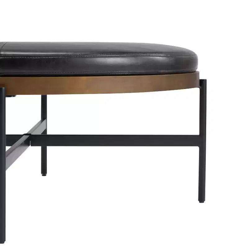 Christopher Knight Home Crestholm Pouf Rotondo Moderno Imbottito con Gambe in Ferro