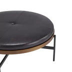 Christopher Knight Home Crestholm Pouf Rotondo Moderno Imbottito con Gambe in Ferro