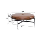 Christopher Knight Home Crestholm Pouf Rotondo Moderno Imbottito con Gambe in Ferro