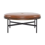 Christopher Knight Home Crestholm Pouf Rotondo Moderno Imbottito con Gambe in Ferro
