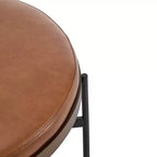 Christopher Knight Home Crestholm Pouf Rotondo Moderno Imbottito con Gambe in Ferro
