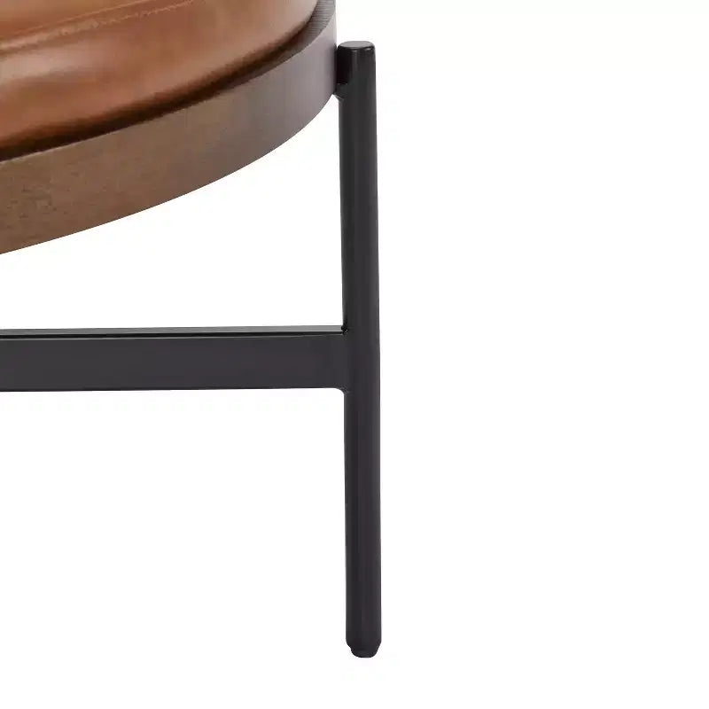 Christopher Knight Home Crestholm Pouf Rotondo Moderno Imbottito con Gambe in Ferro