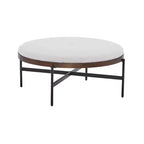 Christopher Knight Home Crestholm Pouf Rotondo Moderno Imbottito con Gambe in Ferro
