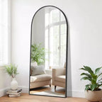 PexFix 71x31 Arch Metal Full Length Mirror Floor Mirror in Black