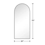 PexFix 71x31 Arch Metal Full Length Mirror Floor Mirror in Black