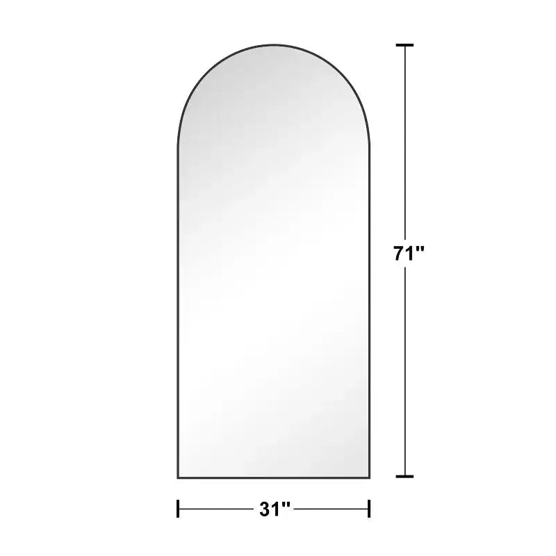 PexFix 71x31 Arch Metal Full Length Mirror Floor Mirror in Black