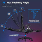 Douxlife Sedia da Gaming Ergonomica Moderna con Massaggio a 7 Punti, Poggiapiedi e Braccioli Regolabili, Nera