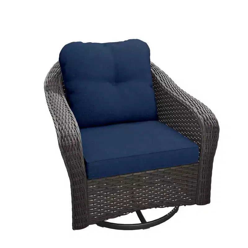 Sedia a dondolo da esterno in vimini/rattan UPTIOT con cuscini