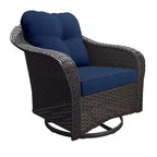 Sedia a dondolo da esterno in vimini/rattan UPTIOT con cuscini