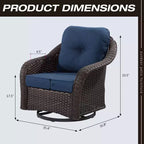 Sedia a dondolo da esterno in vimini/rattan UPTIOT con cuscini